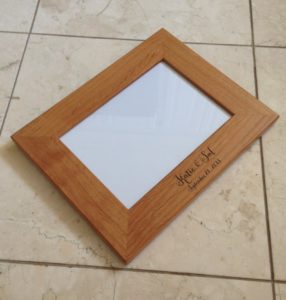 frame with personalized message