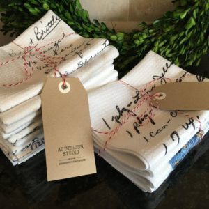 personalized handwritten towel